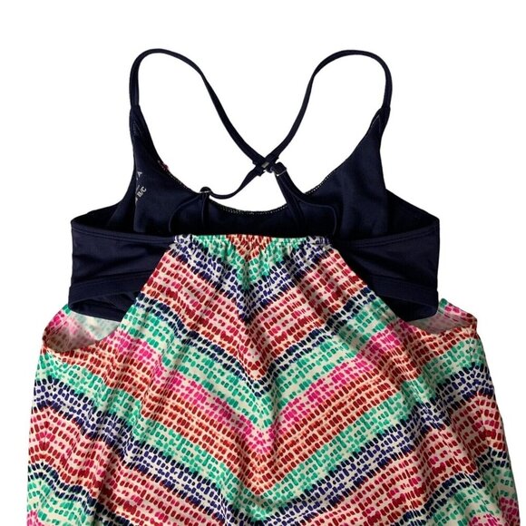 Athleta Tankini Swim Top 34B C Bright Print Adjustable Padded Beachwear - Picture 4 of 7